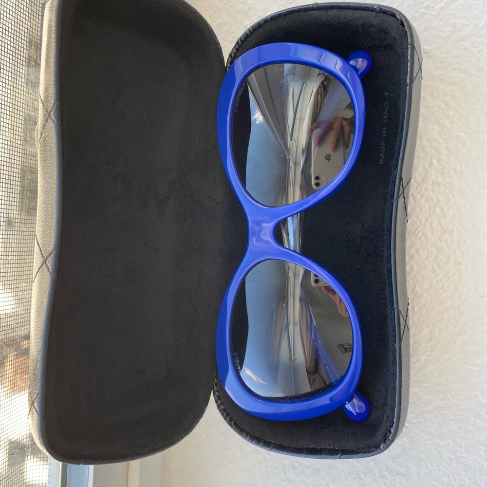 Authentic bright blue Channel Sunglasses